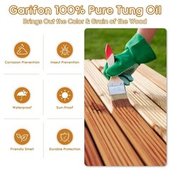 100% Pure Tung Oil Wood Sealer Food Safe Waterproof Finish for Outdoor Furniture