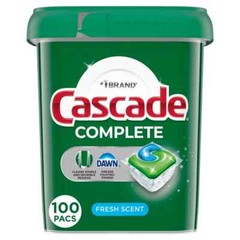 Cascade Complete Dishwasher Pods, Action Pacs Detergent Tabs, Fresh, 100 Count