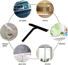 Shower Squeegee for Glass Door Shower Wall Scraper Cleaner With Silicone Holder