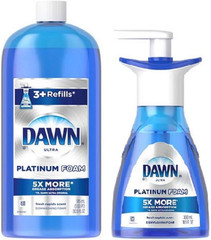 Platinum Erasing Dish Foam, Dishwashing Soap Pump and Refill Fresh Rapids Scent