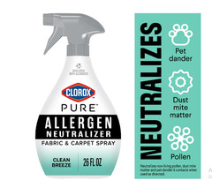 PURE Allergen Neutralizer Fabric and Carpet Spray, Clean Breeze, 26 Fluid Ounces