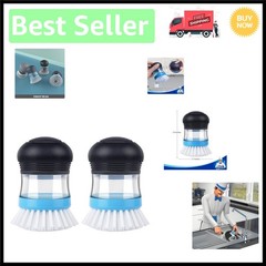Multi-Use Soap Dispensing Brush in Navy/Blue for Easy Kitchen Cleanup Pack of 2