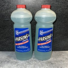 2 Lot Parsons’ Ammonia All Purpose Cleaner For Glass & Chrome Surfaces 28oz