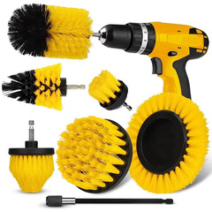 7-Piece Drill Brush Set w/ Extension, Power Scrubber for Floor & Auto Cleaning