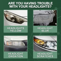 Headlight Restoration Kit for Yellowed Scratched Lens Polish Cleaner Car