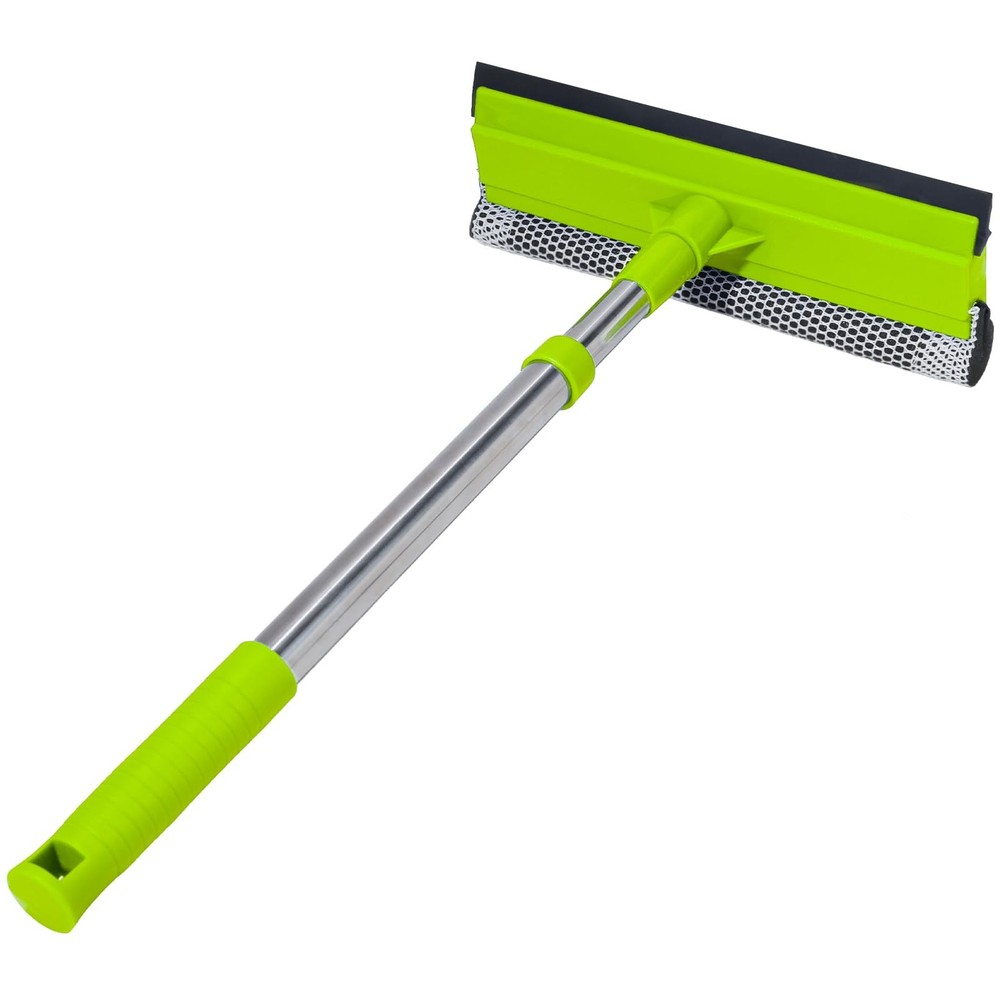 Window Squeegee with 15-24″ Long Handle, 2-in-1 Squeegee Cleaner Tool, Retrac…