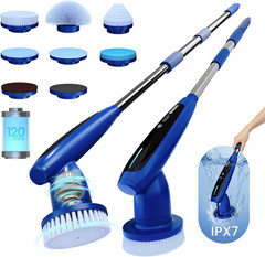 2026 Upgraded Electric Spin Scrubber: 120 Min Runtime, IPX7 Waterproof Cordless