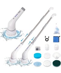 Electric Spin Scrubber 9 In 1 Cordless Cleaning Brush Adjustable Extension Handl