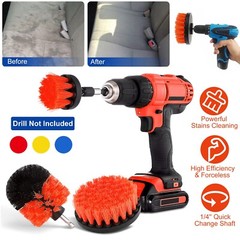 3pcs Cleaning Drill Brush Set Wall Tile Grout Auto Scrubber Floor Cleaner Combo