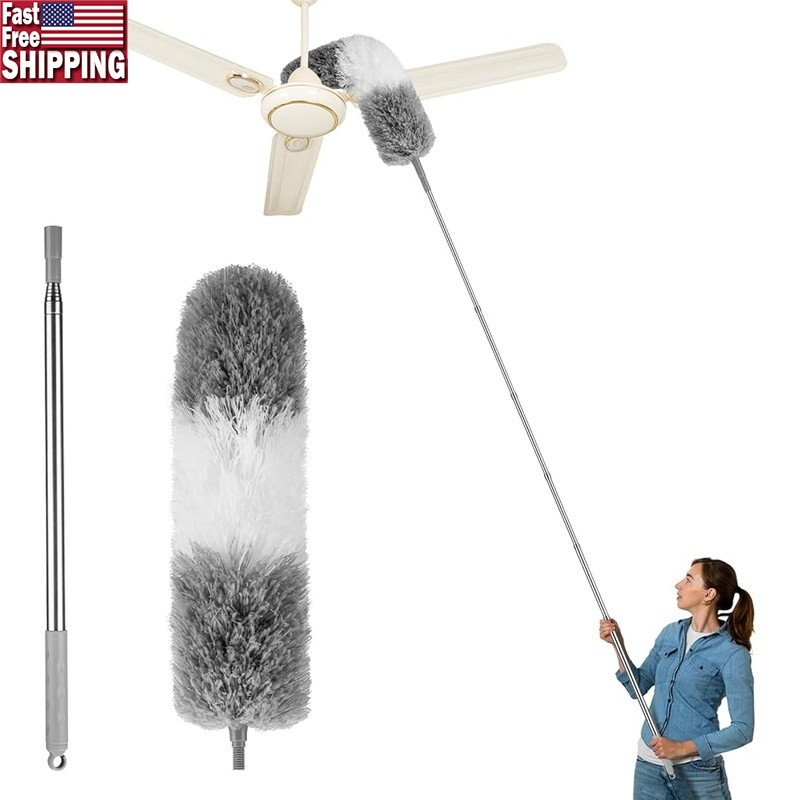 Extra Long Bendable Duster W/ Extendable Pole Cleaning Hard to Reach Areas New