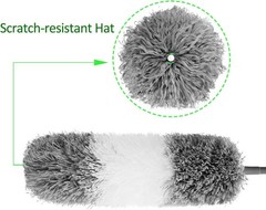 100-Inch Telescoping Microfiber Duster with Bendable Head for High Cleaning