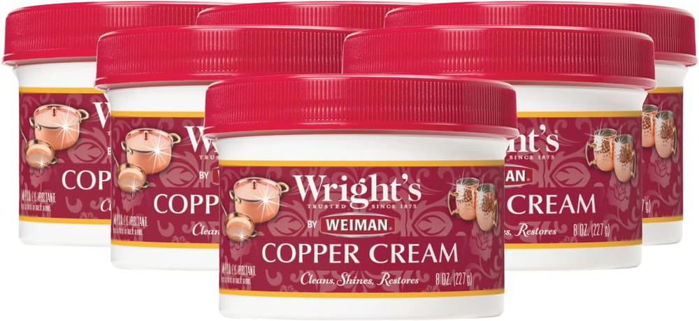 Wright’S Copper and Brass Cream Cleaner, 8 Ounce Pack of 6