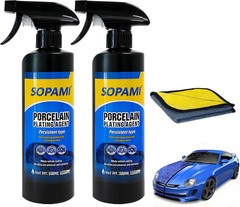 Car Coating Spray 2 Pack Ceramic Wax Polish Hydrophobic Scratch Repair Kit