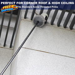 Grey Corner Cobweb Duster Head Brush – High Efficiency Twist-On Spider Web Brush
