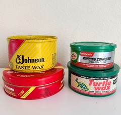 Vintage Car Wax Lot SC Johnson DISCONTINUED Partially Used 4 Tins