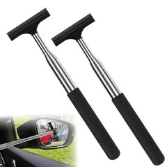 2 Pcs Car Mirror Wiper, 38.6in Handle Car Side Mirror Squeegee, Car Mirror Sq…