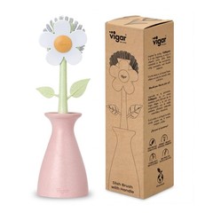 Florganic Daisyshaped Dish Brush With Vase Dish Brush Holder Dish Brush With Han