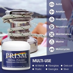 7oz Metal Polish for Aluminum, Chrome, Stainless Steel, Brass & More – Safe for
