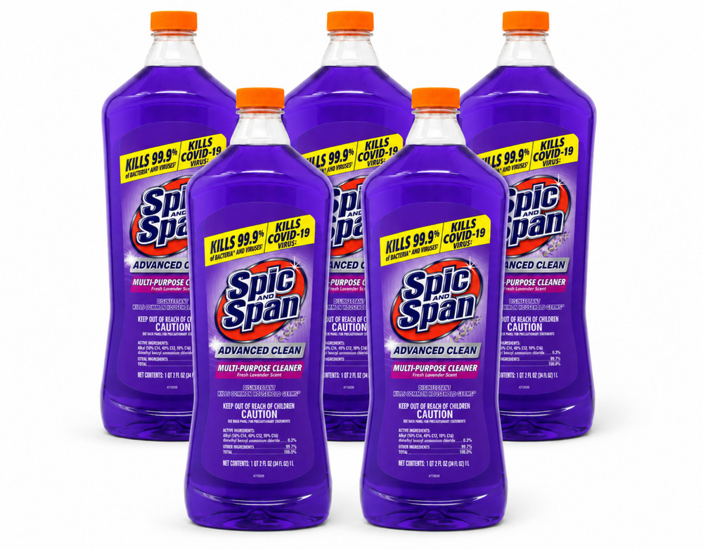 Spic and Span Multi-Surface Floor Cleaner Lavender 34 oz 5 Pack