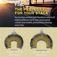 Curved Wash Brush for Exhaust Stack Pipes with Natural Tampico Fiber- 8″-10″