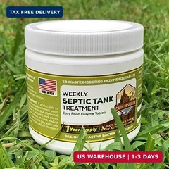 52 Weekly Septic Tank Treatment Fizz Tablets – Easy Flush Bio Toilet Tabs with B