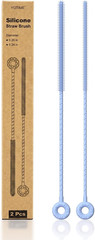 Silicone Straw Cleaner Brush, 2 Pcs Reusable Straw Brush(6Mm+9Mm) for Cleaning N