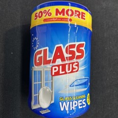 Glass Plus Brand Wipes. 160 Count Container