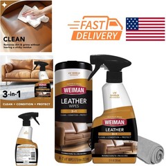 Leather Conditioner and Cleaner with UV Protection for Finished Leather Surfaces