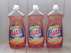 3× Ajax Ultra Dishwashing Liquid Dish Soap, Orange Scent, 28 oz