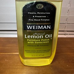 Original Weiman Enhancing Lemon Oil Furniture Polish Sunscreen 16 oz 90% Full