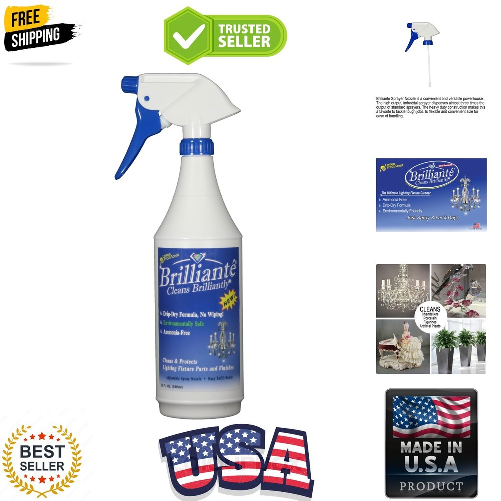 BRILLIANTE Crystal Chandelier Cleaner Manual Sprayer 32oz Environmentally Saf…
