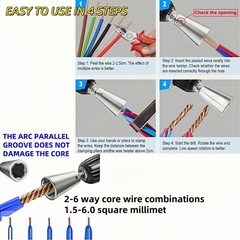 2 Pcs Wire Twister Tool For Drill 1/4 Inch Hex Shank 922 AWG