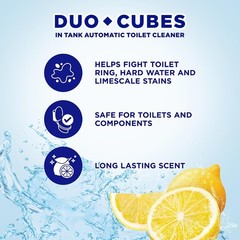 In-Tank Toilet Cleaner Duo-Cubes, Lemon Fresh, Yellow, 4 Ct | Long-lasting fr…