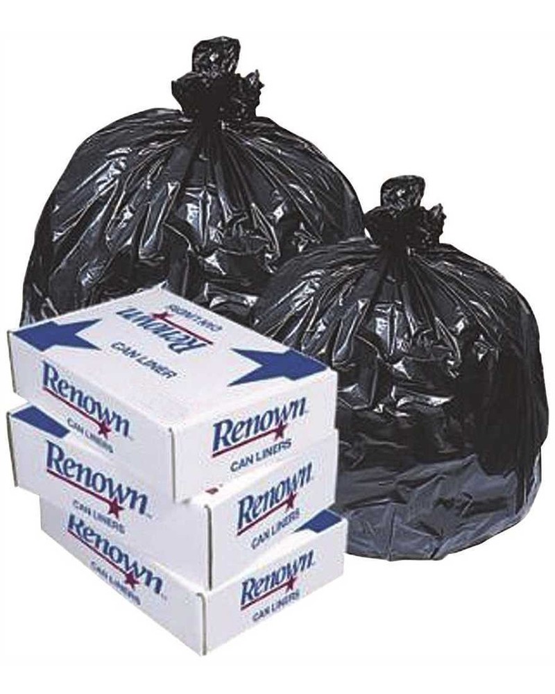 Renown REN26016IB 60 Gal. 1.2 mil 38 in. x 58 in. Black Can Liner – pack of 100