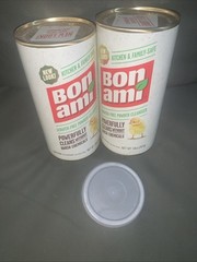 BON AMI Powder Cleanser for Kitchens & Bathrooms – 4 Oz each + Tupperware Lid