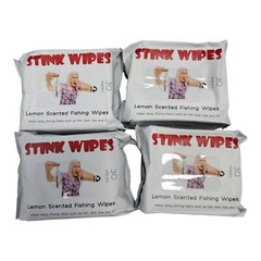 Stink Wipes Lemon Scented Fishing Wipes Lot of 4 Packs NEW Manufacturer Sealed