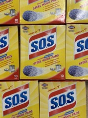 8 Box Lot SOS Reusable Soap Filled Steel Wool Soap Pads 10 Count Box 80 Total