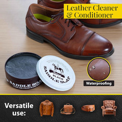 Black Saddle Soap (12Oz) – Leather Cleaner & Conditioner – Soften, Protect, Rest