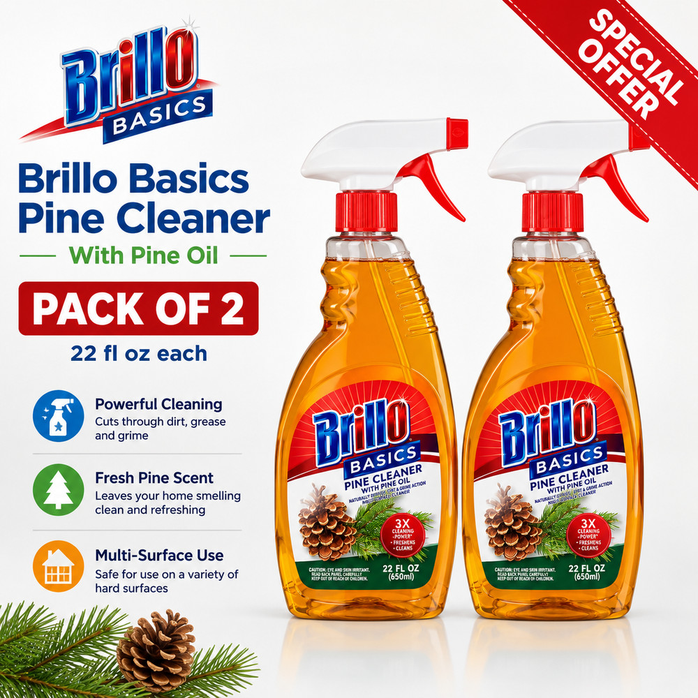 Brillo Basics Pine Cleaner with Pine Oil 22 oz Multi-Surface Spray 2Pack