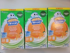 (3) 10pk Scrubbing Bubbles FRESH BRUSH Flushable Pads Toilet Cleaning Refills