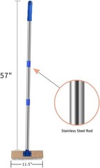 Stainless Steel Deck Brush 57-Inch Heavy Duty Scrubber for Concrete Pool Pati…