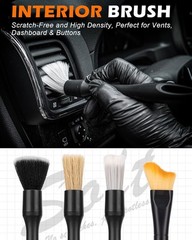 8PCS Car Detailing Brush Set, Interior Car Cleaning Kit w/ Duster, Towel & Gel