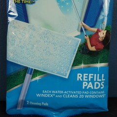 Windex Outdoor All-in-One Glass Cleaning Tool Refill Pads 1 Pack 2 Pads NEW
