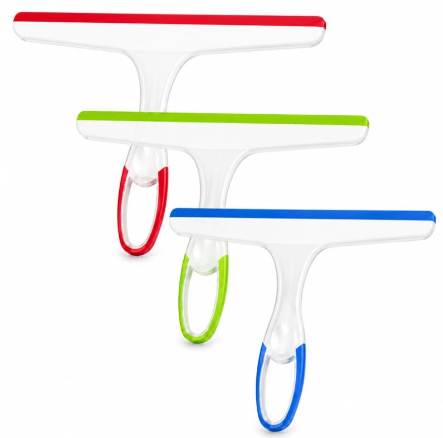 3pcs Shower Squeegee Set for Glass Doors, Windows & Mirrors