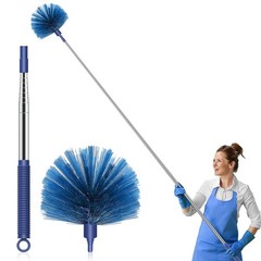 Cobweb Duster with Extension Pole, for Cobweb Cleaning,Blue