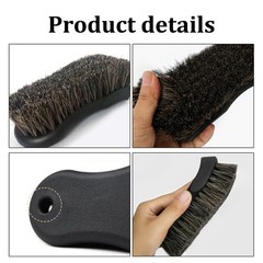 Leather Cleaning Brush for Car Interior, Long Bristle Horse Hair Vehicle Leat…