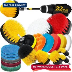 Holikme 22Pack Drill Brush Attachments Set,Scrub Pads & Sponge, Buffing Pads,Pow