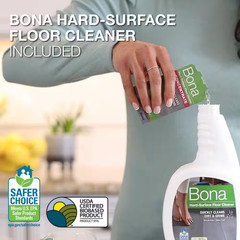 Bona WM710013501 52 in. Steel Handle Fiber Bristle Multi-Surface Floor Care Kit