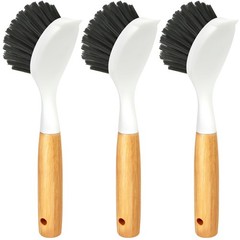3 Pack Cast Iron Brush and Scraper with Bamboo Handle – Skillet Scrubber with…