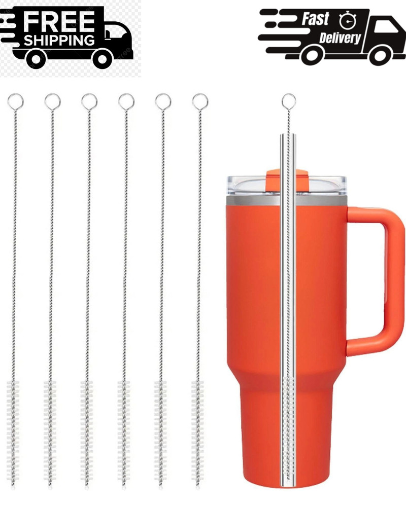 6 Pack Straw Cleaner Brush for Stanley, Reusable Extra Long Straw Cleaner for